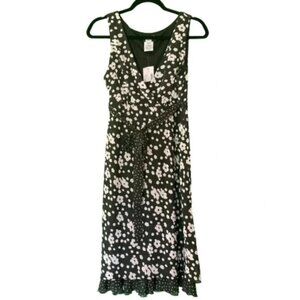STUDIO‎ 1940 Fashion Bug Black & White Floral Sleeveless Dress, Size 8, NWT